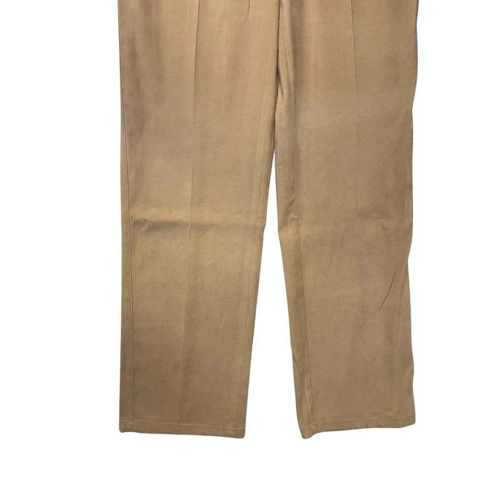 ST JOHN SPORT Women Camel Tan Straight Leg Pants Classic‎ Chic Professional Sz 4